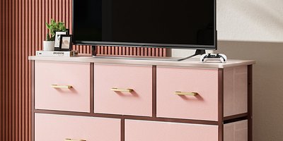 New Mercer41 Pink Dresser 5 Drawers Bedroom Storage [New in box]