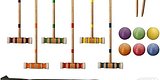 Juegoal Six Player Croquet Set - New, Wooden Mallets, Colored Balls - Image 1